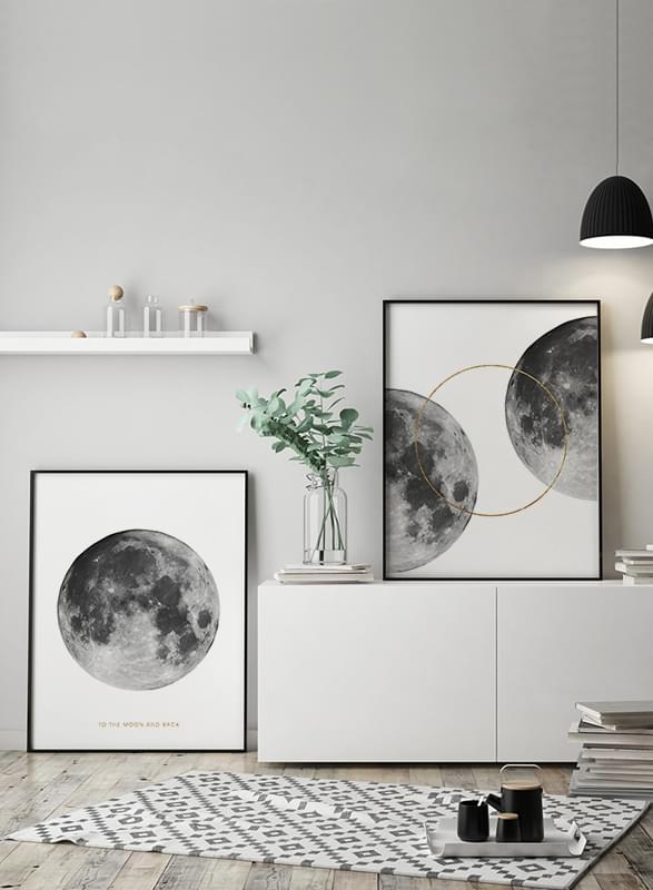 Combinación láminas full moon y full moon tow que muestran la imegen de una luna llena